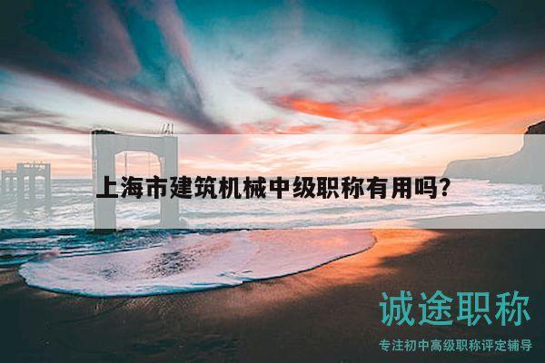 上海市建筑機械中級職稱有用嗎？