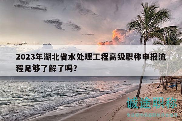 2023年湖北省水處理工程高級(jí)職稱申報(bào)流程足夠了解了嗎？