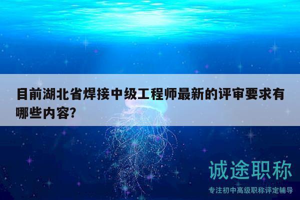 目前湖北省焊接中級工程師最新的評審要求有哪些內(nèi)容？