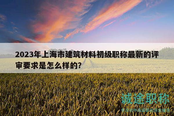 2023年上海市建筑材料初級職稱最新的評審要求是怎么樣的？