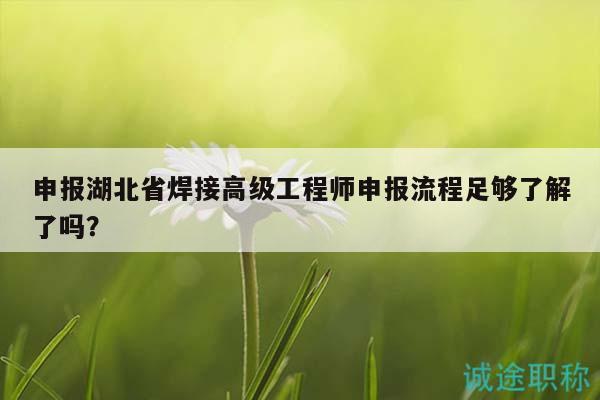 申報(bào)湖北省焊接高級工程師申報(bào)流程足夠了解了嗎？