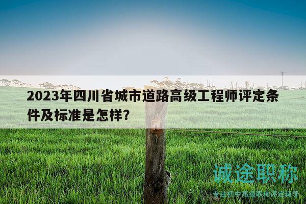 2023年四川省城市道路高級工程師評定條件及標(biāo)準(zhǔn)是怎樣？