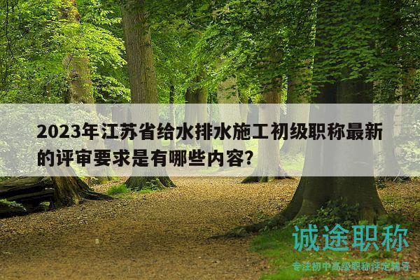2023年江蘇省給水排水施工初級職稱最新的評審要求是有哪些內(nèi)容？
