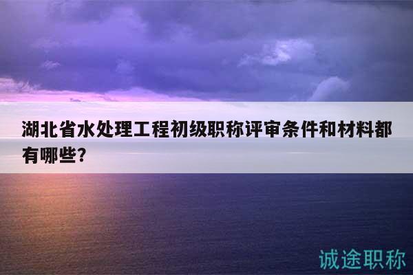 湖北省水處理工程初級職稱評審條件和材料都有哪些？
