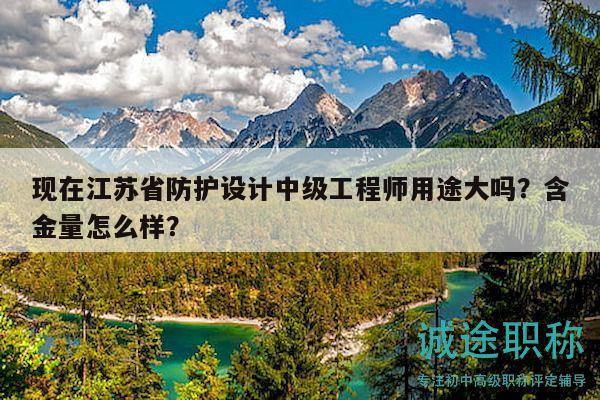 現(xiàn)在江蘇省防護(hù)設(shè)計(jì)中級(jí)工程師用途大嗎？含金量怎么樣？