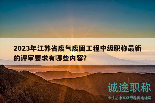 2023年江蘇省廢氣廢固工程中級(jí)職稱最新的評(píng)審要求有哪些內(nèi)容？