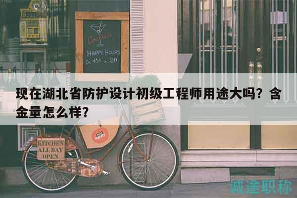 現(xiàn)在湖北省防護(hù)設(shè)計(jì)初級工程師用途大嗎？含金量怎么樣？