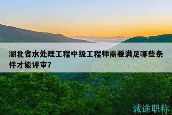 湖北省水處理工程中級(jí)工程師需要滿足哪些條件才能評(píng)審？