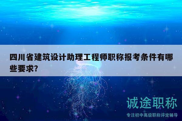 四川省建筑設(shè)計助理工程師職稱報考條件有哪些要求？