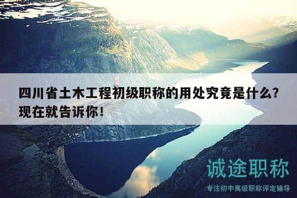 四川省土木工程初級(jí)職稱的用處究竟是什么？現(xiàn)在就告訴你！