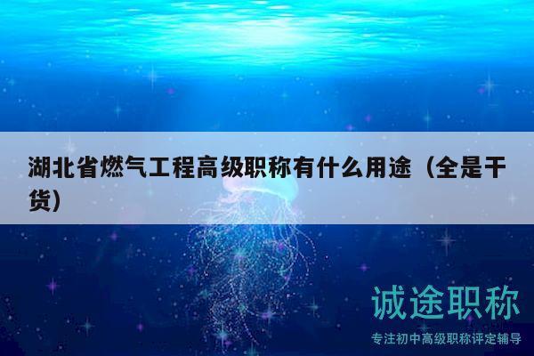 湖北省燃氣工程高級職稱有什么用途（全是干貨）