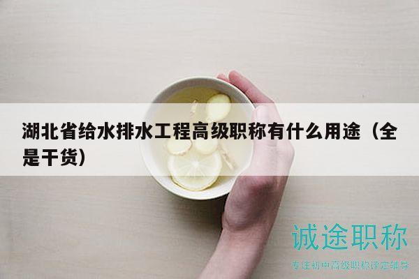 湖北省給水排水工程高級職稱有什么用途（全是干貨）
