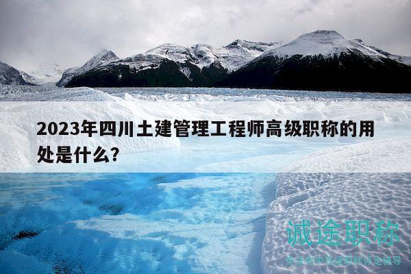 2023年四川土建管理工程師高級職稱的用處是什么？