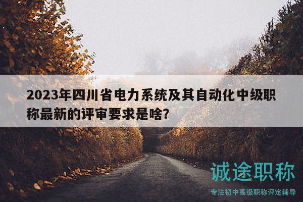 2023年四川省電力系統(tǒng)及其自動化中級職稱最新的評審要求是啥？
