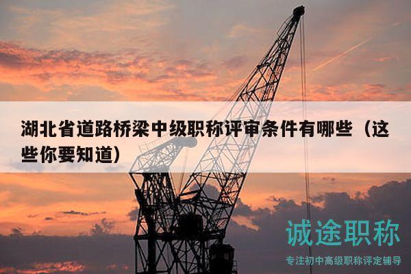 湖北省道路橋梁中級職稱評審條件有哪些（這些你要知道）
