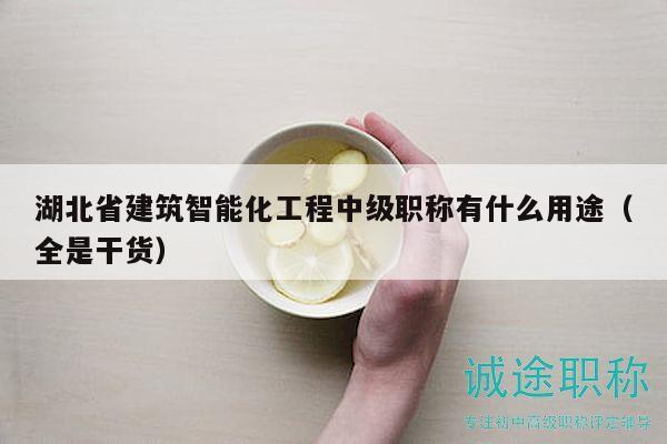 湖北省建筑智能化工程中級職稱有什么用途（全是干貨）