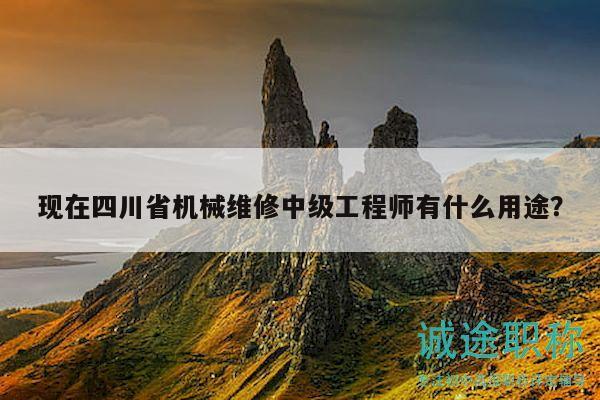 現(xiàn)在四川省機(jī)械維修中級工程師有什么用途？