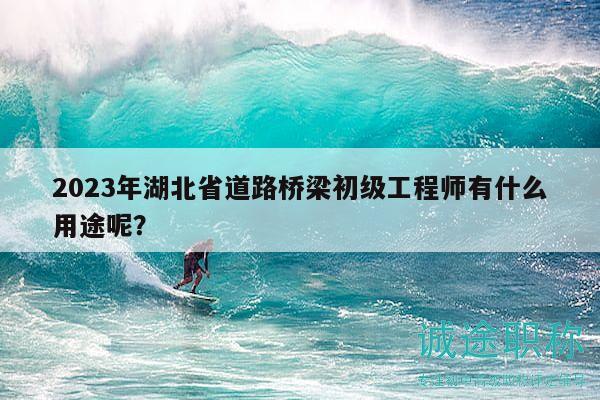2023年湖北省道路橋梁初級(jí)工程師有什么用途呢？