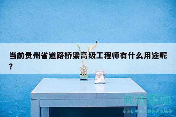 當(dāng)前貴州省道路橋梁高級工程師有什么用途呢？