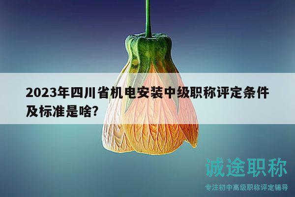 2023年四川省機電安裝中級職稱評定條件及標準是啥？