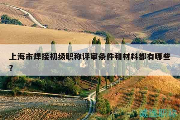 上海市焊接初級職稱評審條件和材料都有哪些？