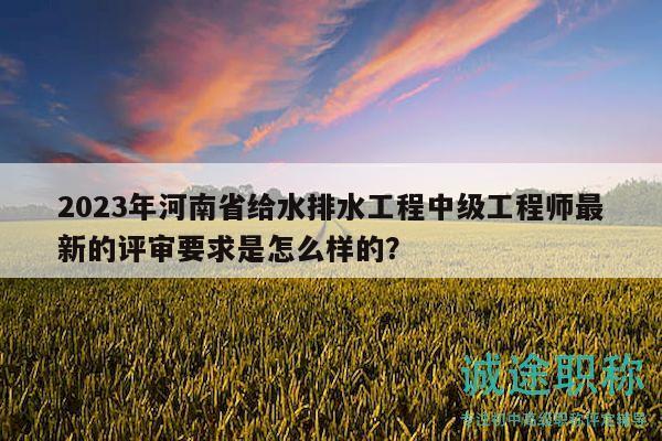 2023年河南省給水排水工程中級(jí)工程師最新的評(píng)審要求是怎么樣的？