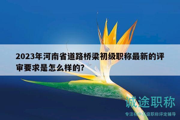 2023年河南省道路橋梁初級(jí)職稱最新的評(píng)審要求是怎么樣的？