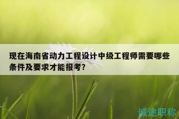 現(xiàn)在海南省動力工程設(shè)計中級工程師需要哪些條件及要求才能報考？