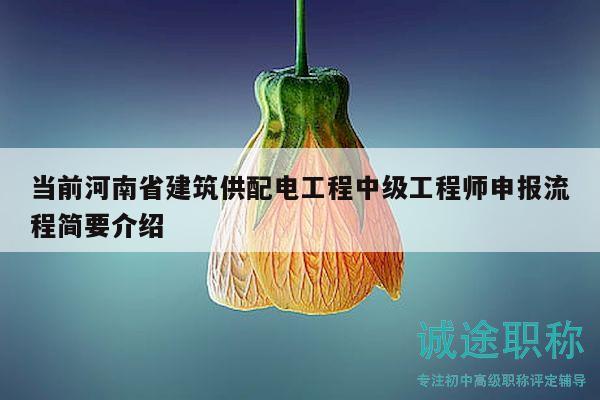 當(dāng)前河南省建筑供配電工程中級(jí)工程師申報(bào)流程簡(jiǎn)要介紹