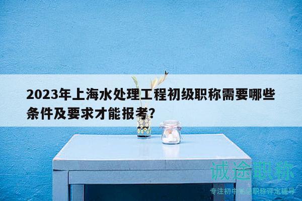 2023年上海水處理工程初級職稱需要哪些條件及要求才能報考？