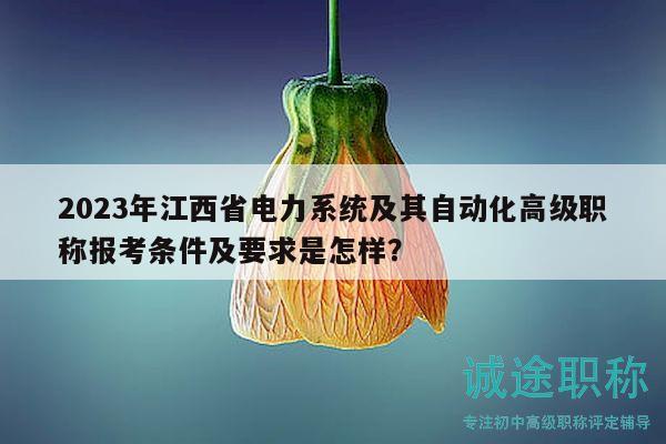 2023年江西省電力系統(tǒng)及其自動(dòng)化高級(jí)職稱報(bào)考條件及要求是怎樣？
