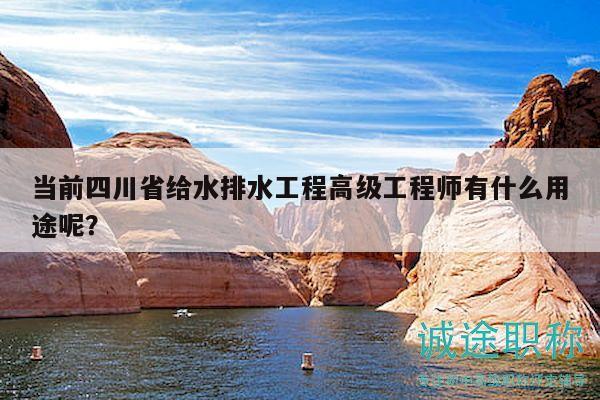 當前四川省給水排水工程高級工程師有什么用途呢？