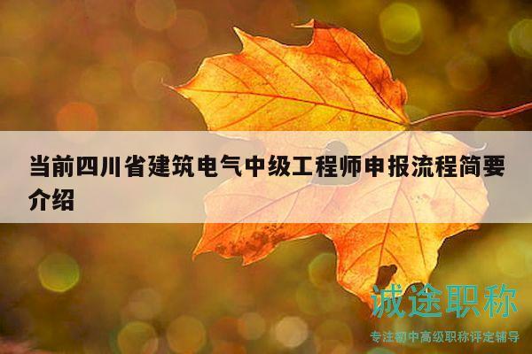 當(dāng)前四川省建筑電氣中級(jí)工程師申報(bào)流程簡(jiǎn)要介紹