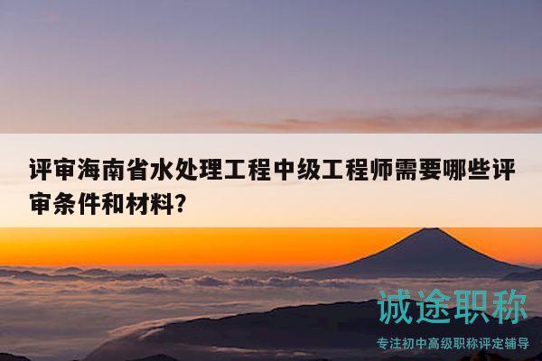 評審海南省水處理工程中級工程師需要哪些評審條件和材料？