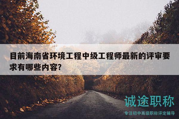 目前海南省環(huán)境工程中級(jí)工程師最新的評(píng)審要求有哪些內(nèi)容？