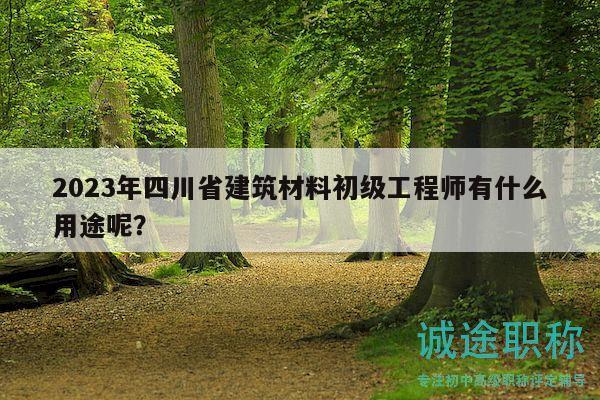 2023年四川省建筑材料初級(jí)工程師有什么用途呢？