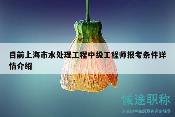 目前上海市水處理工程中級(jí)工程師報(bào)考條件詳情介紹