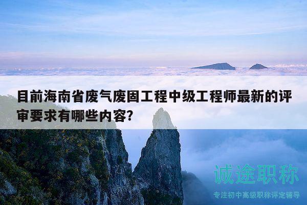 目前海南省廢氣廢固工程中級工程師最新的評審要求有哪些內容？