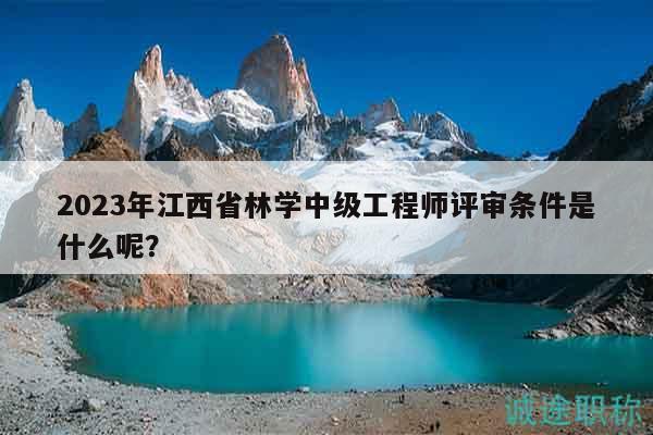 2023年江西省林學中級工程師評審條件是什么呢？
