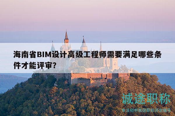 海南省BIM設(shè)計高級工程師需要滿足哪些條件才能評審？