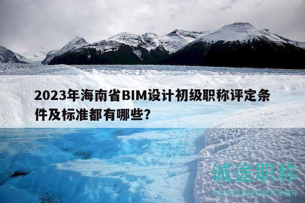 2023年海南省BIM設計初級職稱評定條件及標準都有哪些？