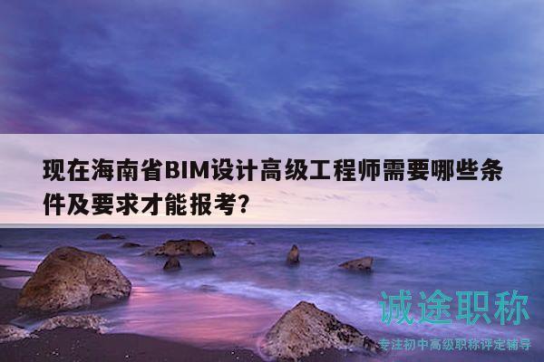 現(xiàn)在海南省BIM設(shè)計高級工程師需要哪些條件及要求才能報考？