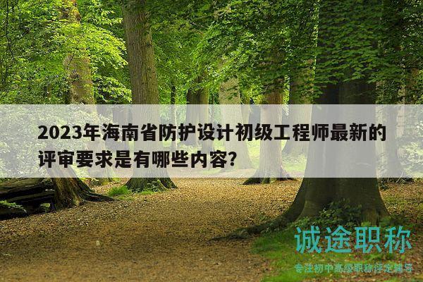 2023年海南省防護(hù)設(shè)計(jì)初級工程師最新的評審要求是有哪些內(nèi)容？