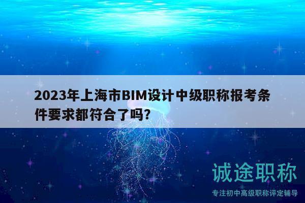 2023年上海市BIM設(shè)計(jì)中級(jí)職稱(chēng)報(bào)考條件要求都符合了嗎？
