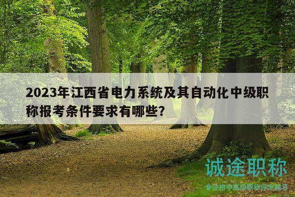 2023年江西省電力系統(tǒng)及其自動(dòng)化中級(jí)職稱報(bào)考條件要求有哪些？