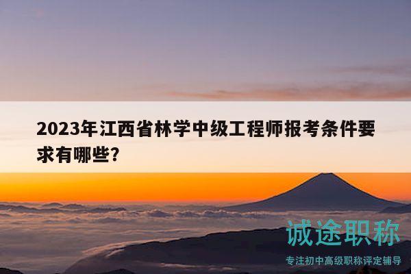 2023年江西省林學(xué)中級工程師報考條件要求有哪些？