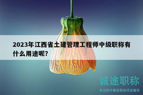 2023年江西省土建管理工程師中級(jí)職稱有什么用途呢？