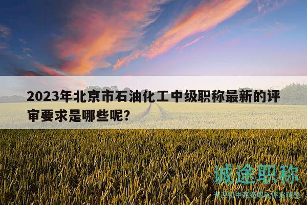 2023年北京市石油化工中級職稱最新的評審要求是哪些呢？