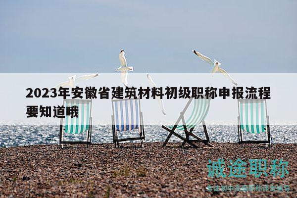 2023年安徽省建筑材料初級職稱申報流程要知道哦