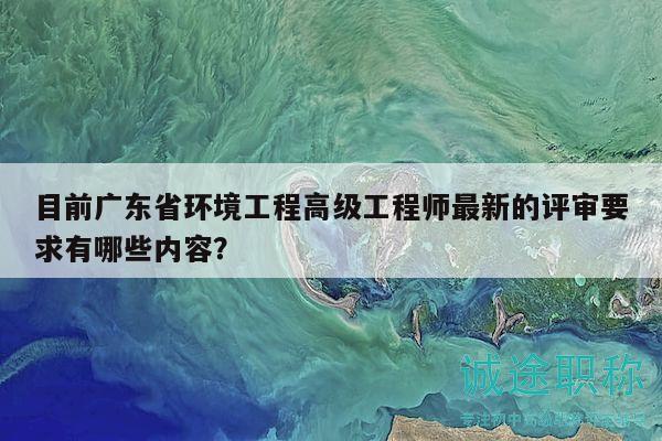 目前廣東省環(huán)境工程高級(jí)工程師最新的評(píng)審要求有哪些內(nèi)容？